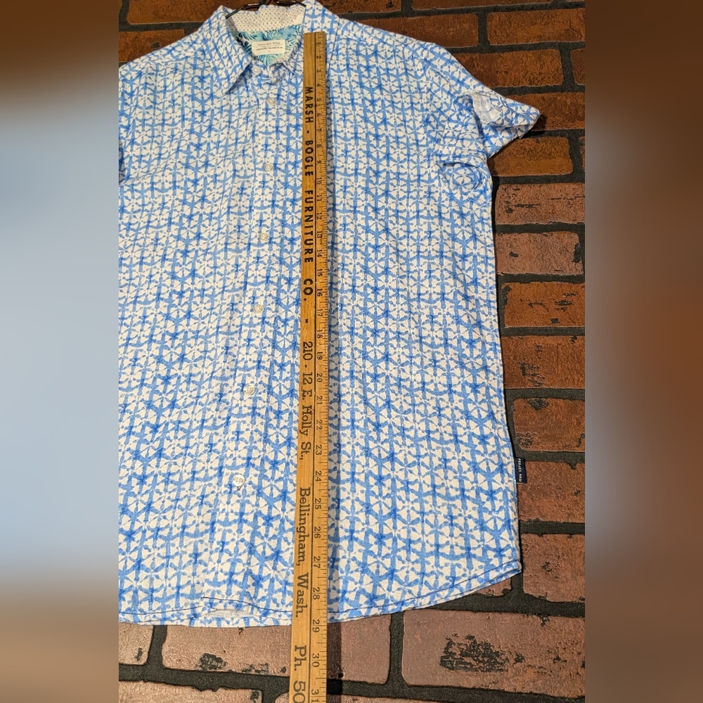 Projek Raw Men's M‎ Linen Blend Short Sleeve Button Up Shirt Lightweight - Picture 9 of 12